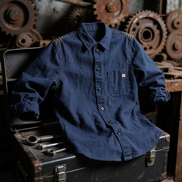 navy linen shirt