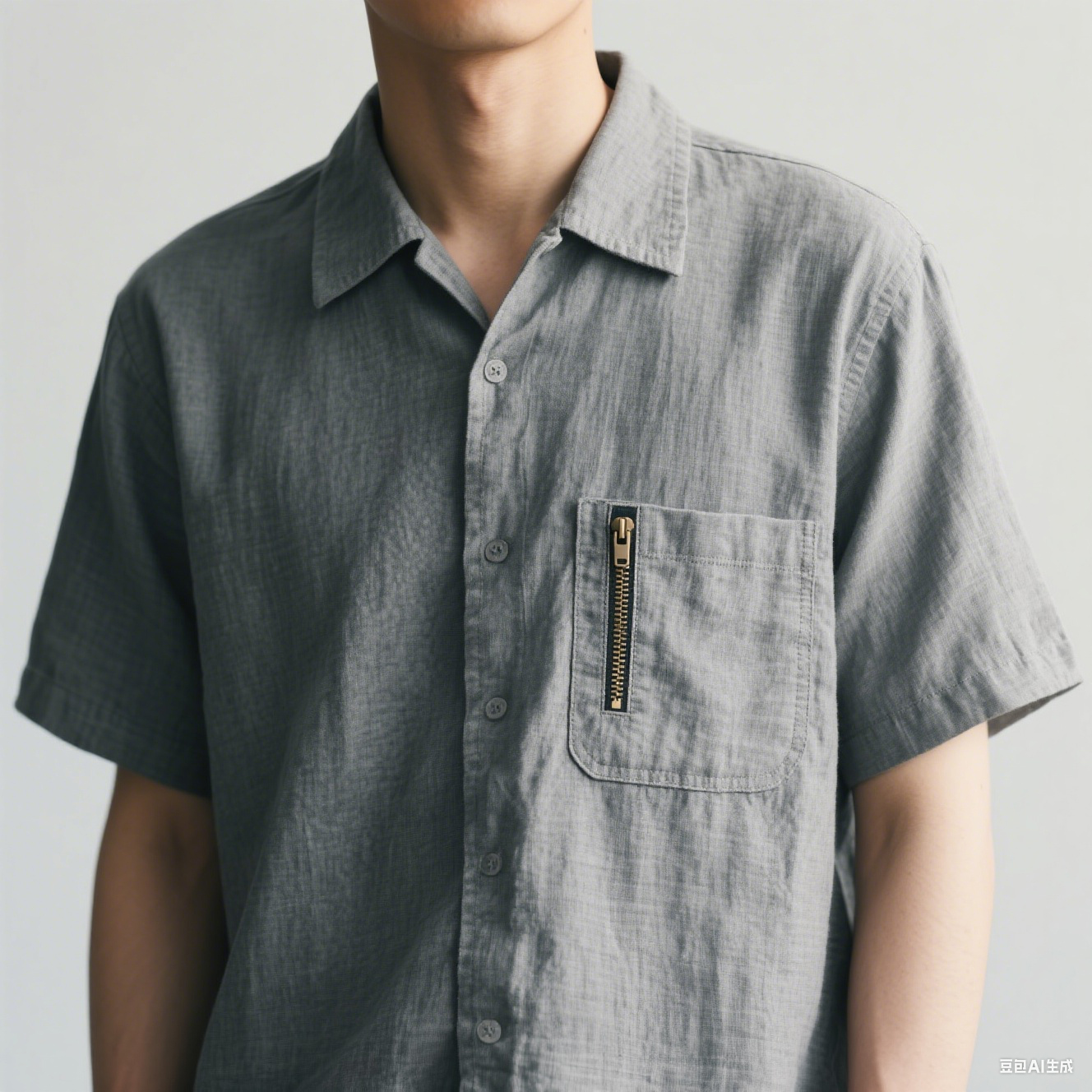 gray work shirt