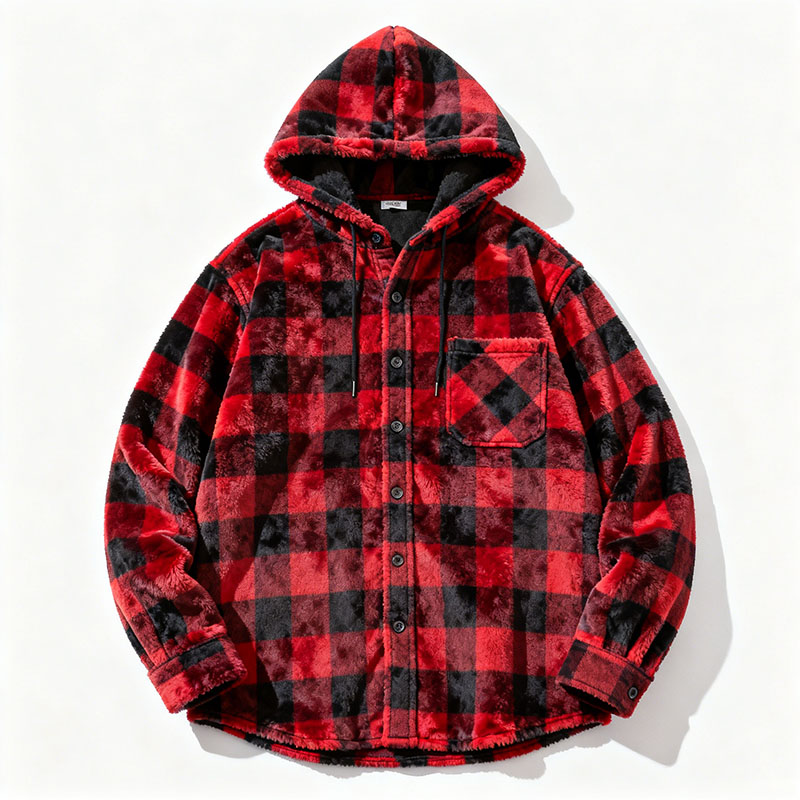 red and black flannel shirt