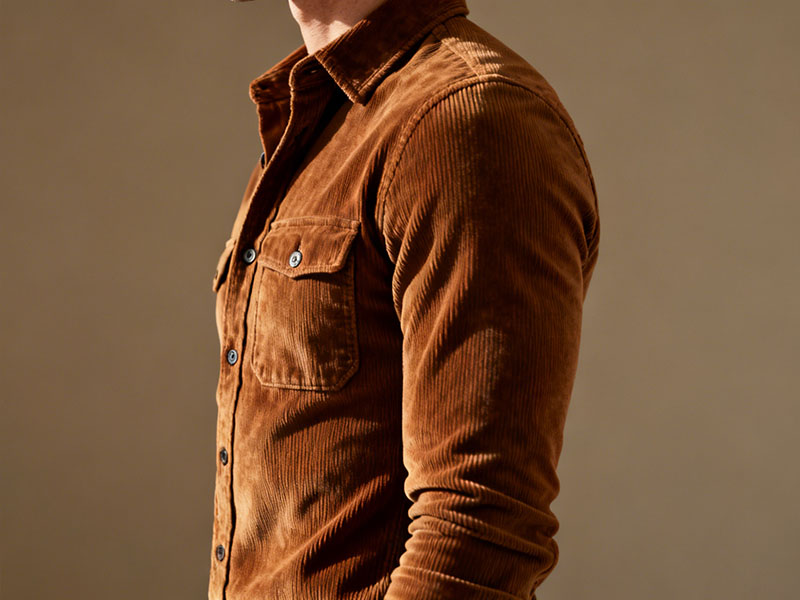 men's slim fit corduroy shirt