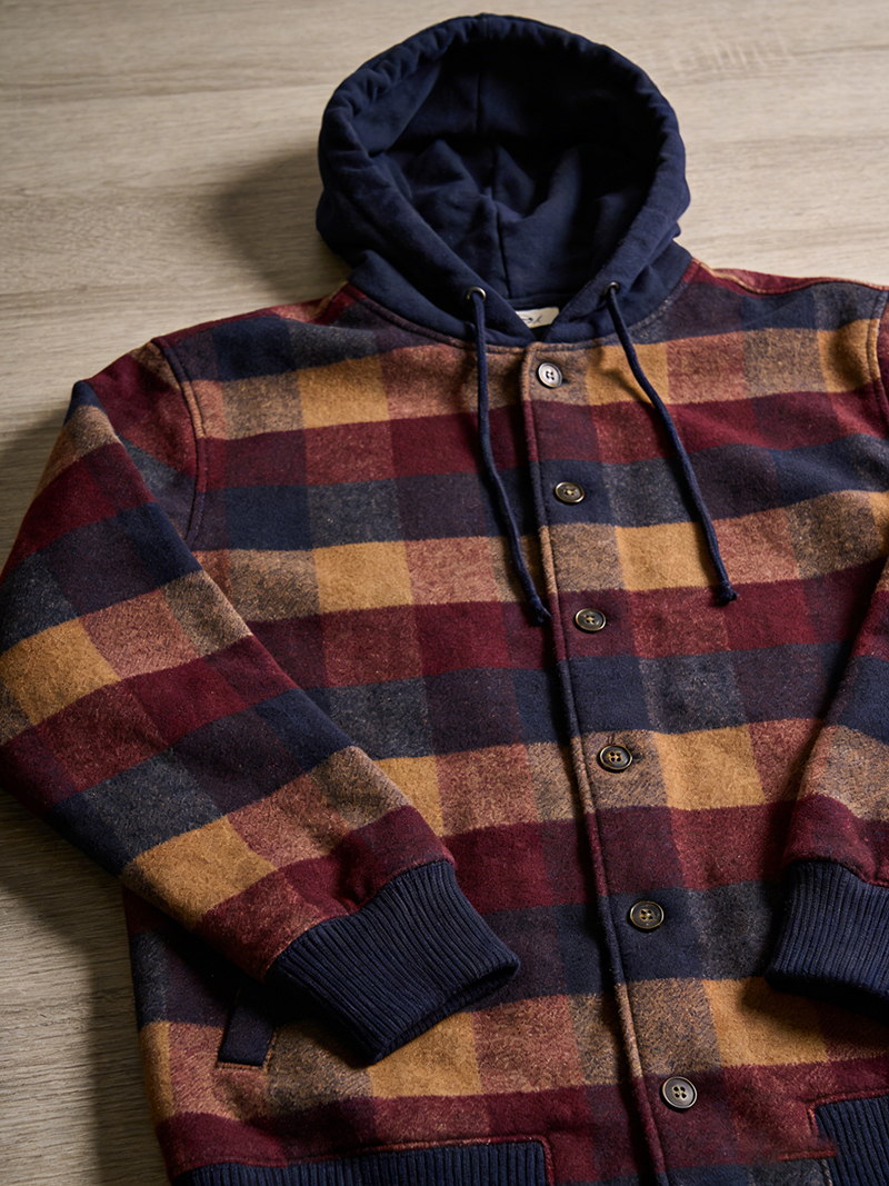classic style hooded plaid shirt